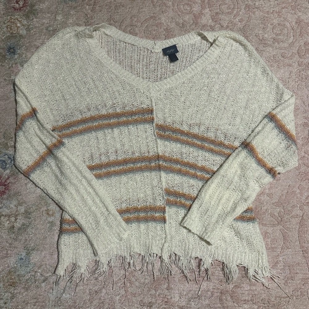Crochet fringe sweater